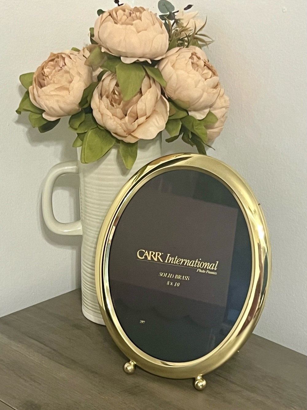 Vintage Solid Brass Oval Photo Frame by CARR 8x10